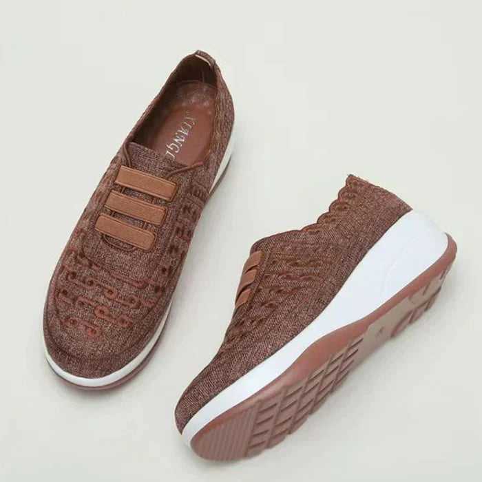 Herr Sommar Slip On Mesh Skor Rund Tå Elastiskt Övre Arch Support