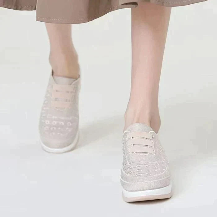 Herr Sommar Slip On Mesh Skor Rund Tå Elastiskt Övre Arch Support