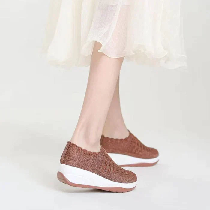 Herr Sommar Slip On Mesh Skor Rund Tå Elastiskt Övre Arch Support