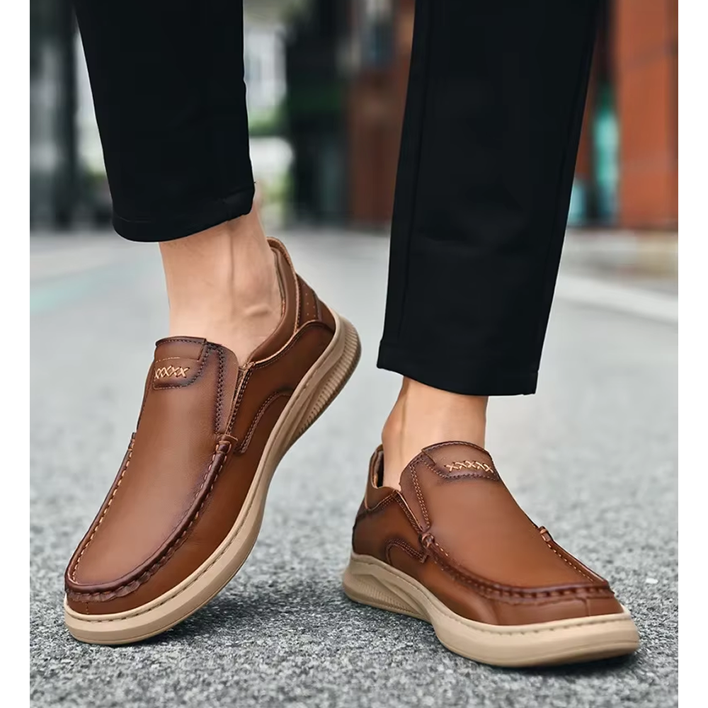 Herrloafers I Äkta Läder Med Bekväm Passform