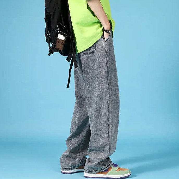 Herr Raka Jeans Med Lös Passform Hip Hop Cargobyxor Med Dragkedja