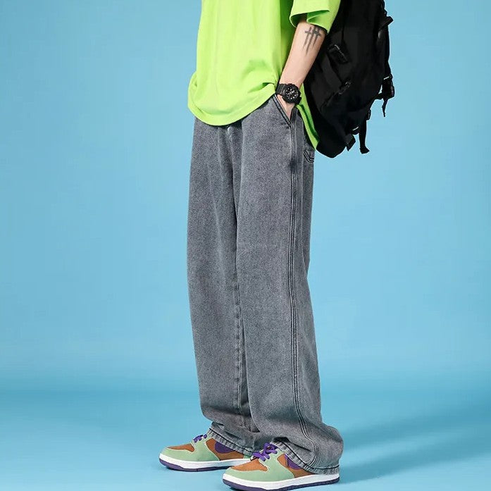 Herr Raka Jeans Med Lös Passform Hip Hop Cargobyxor Med Dragkedja