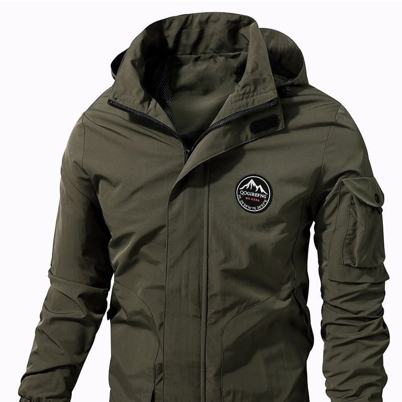 Menā€™S Hooded Jacket Plus Storlek Outdoor Solid Färg Long Sleeve