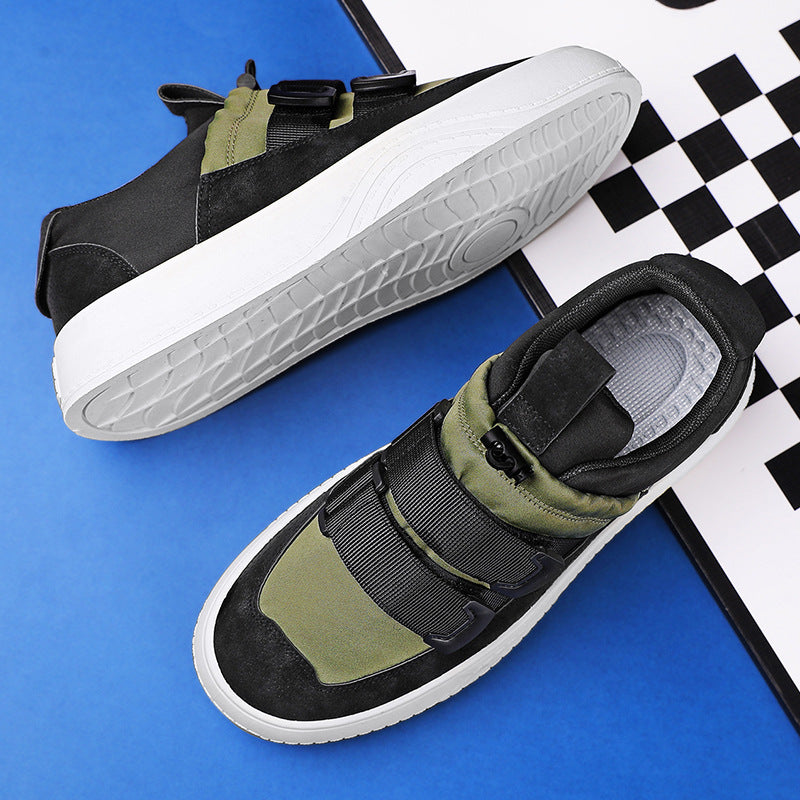 Låga Herrsneakers Med Plattform Och Resårband
