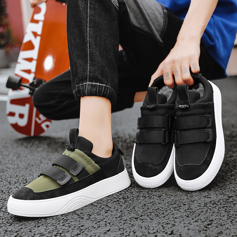 Låga Herrsneakers Med Plattform Och Resårband