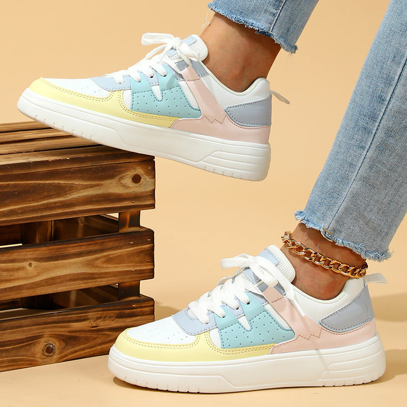 Platåsneakers För Kvinnor Med Snörning Och Rund Tåsula