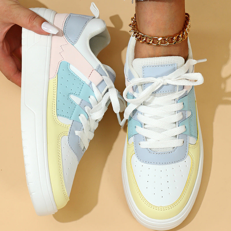 Platåsneakers För Kvinnor Med Snörning Och Rund Tåsula