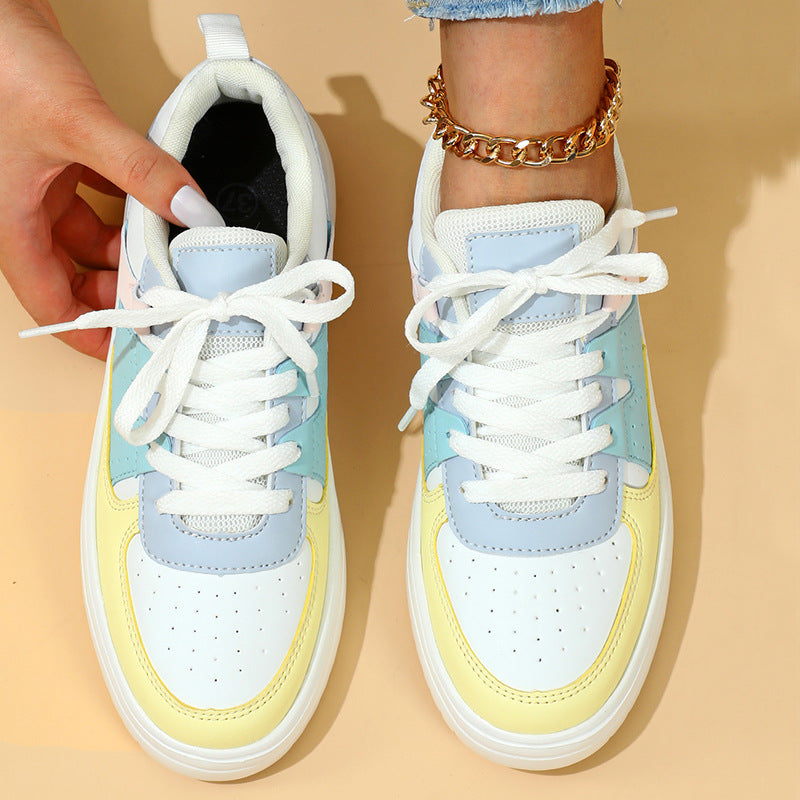 Platåsneakers För Kvinnor Med Snörning Och Rund Tåsula