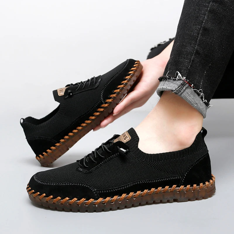 Herr Mesh Sneakers med Snörning EVA-Innersula och Gummisula