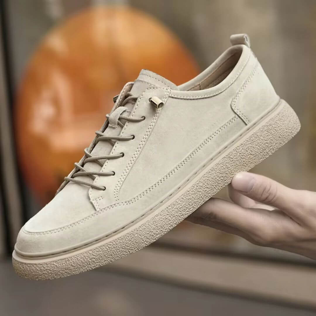 Herr Sneakers Mocka Look Snörning Vadderad Innersula Gummisula