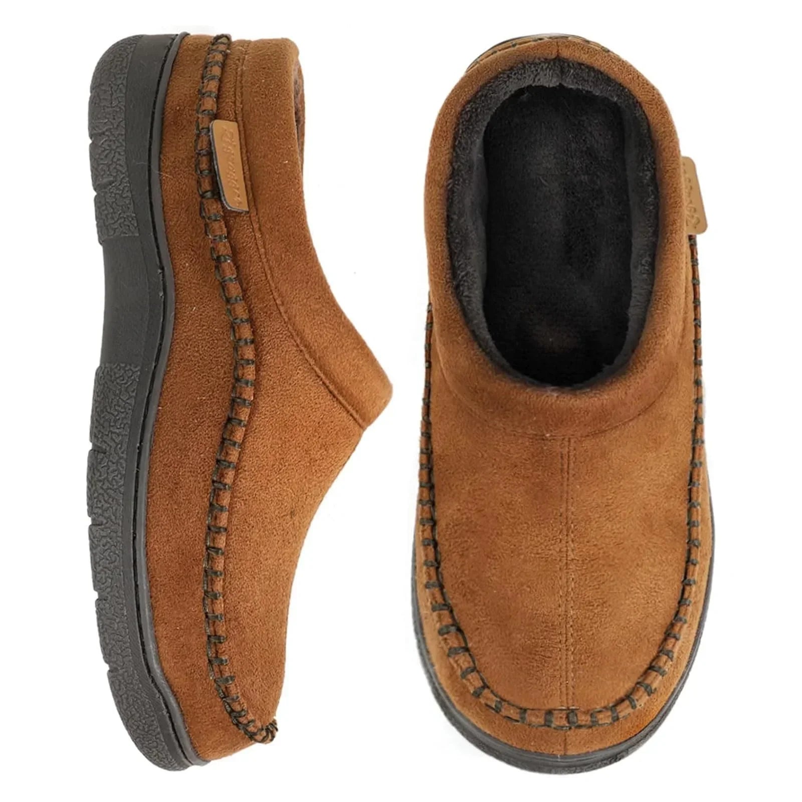 Herrloafers Med Slip-On-Detaljer, Bred Tå, Halkfri Plysch