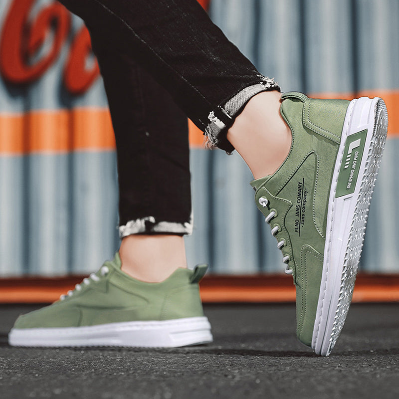 Herrsneakers Med Ovandel I Kanvas Och Platåsula I Gummi