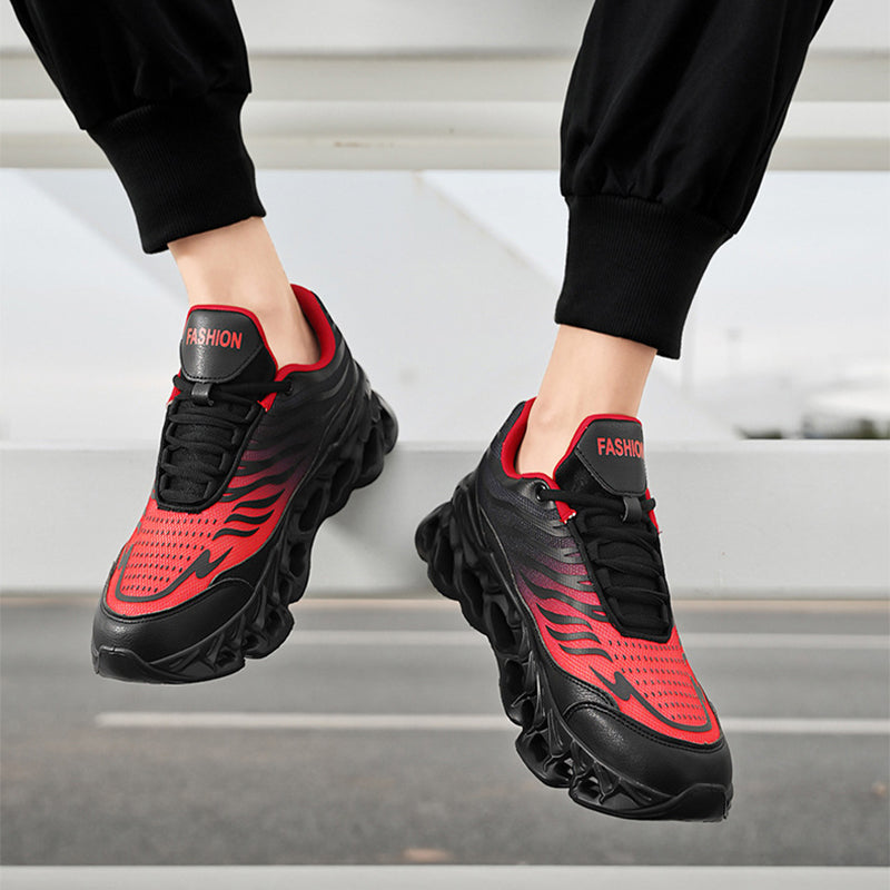 Herrsneakers Med Mesh-Ovandel Och Tjock Pu-Sula