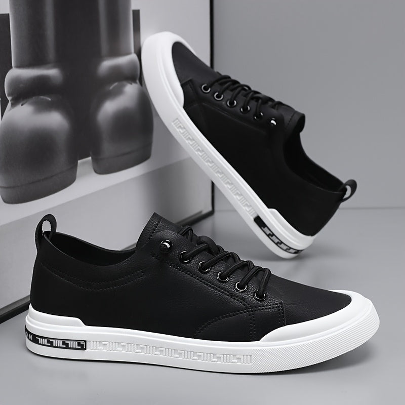 Herrsneakers Med Snörning, Slät Ovandel, Vadderad Innersula I Pvc-Sula
