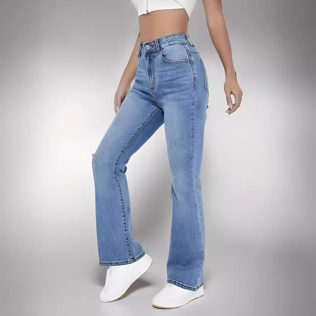 Damjeans Med Hög Midja, Raka, Smala Passformer Och Stretch I Denimblandning