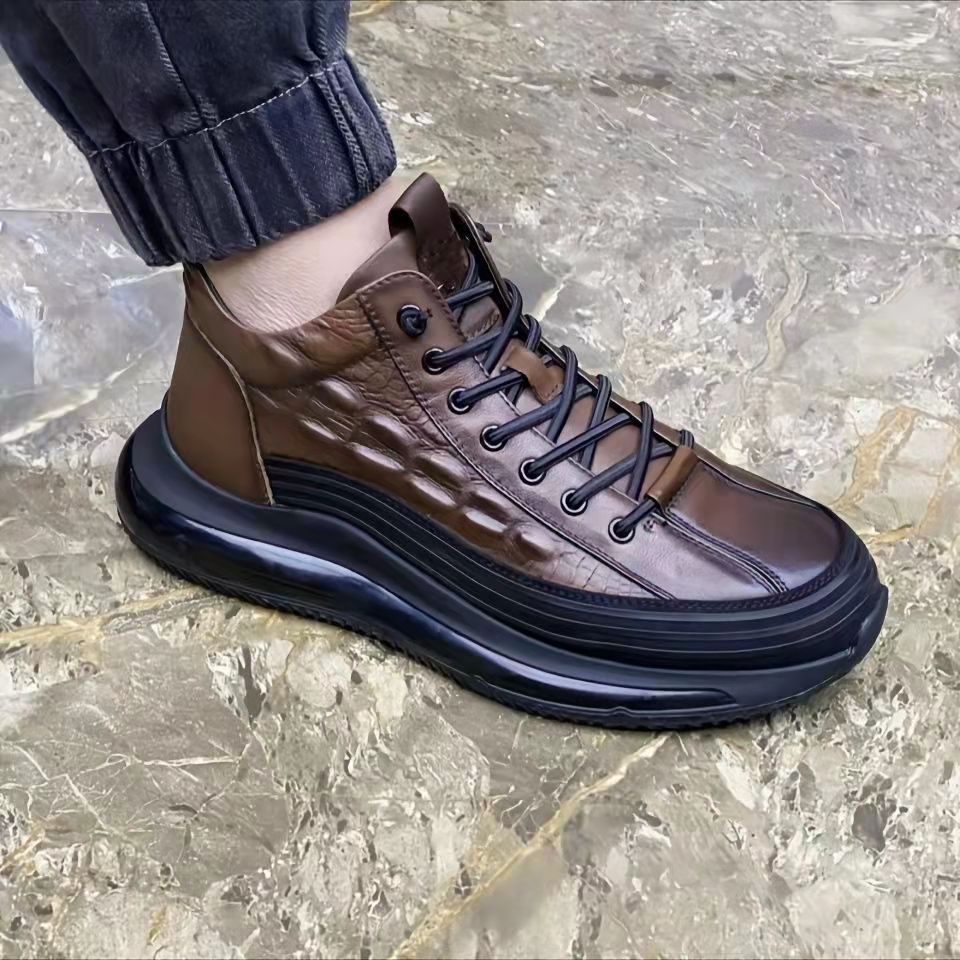 Herr Vinterskor Med Luftkudde, Resårband Och Snidad Design