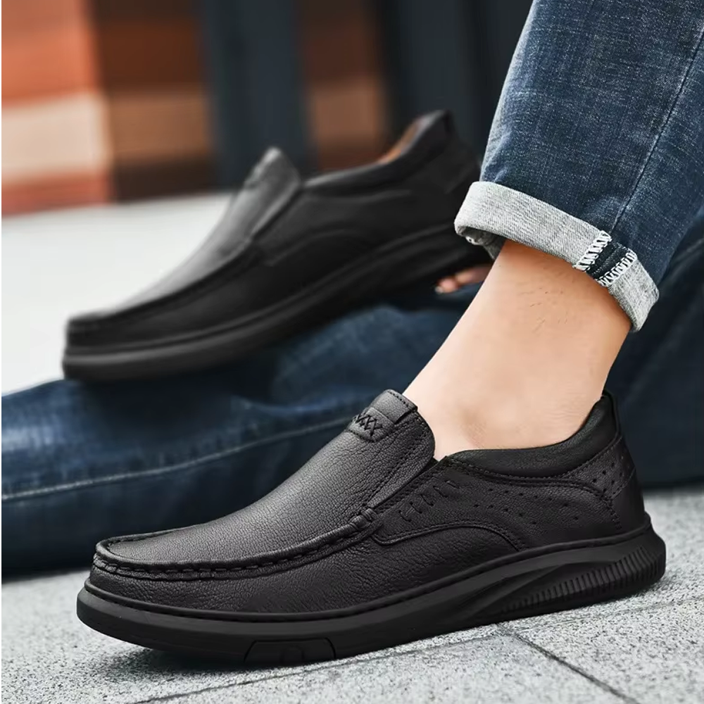 Herrloafers I Äkta Läder Med Bekväm Passform