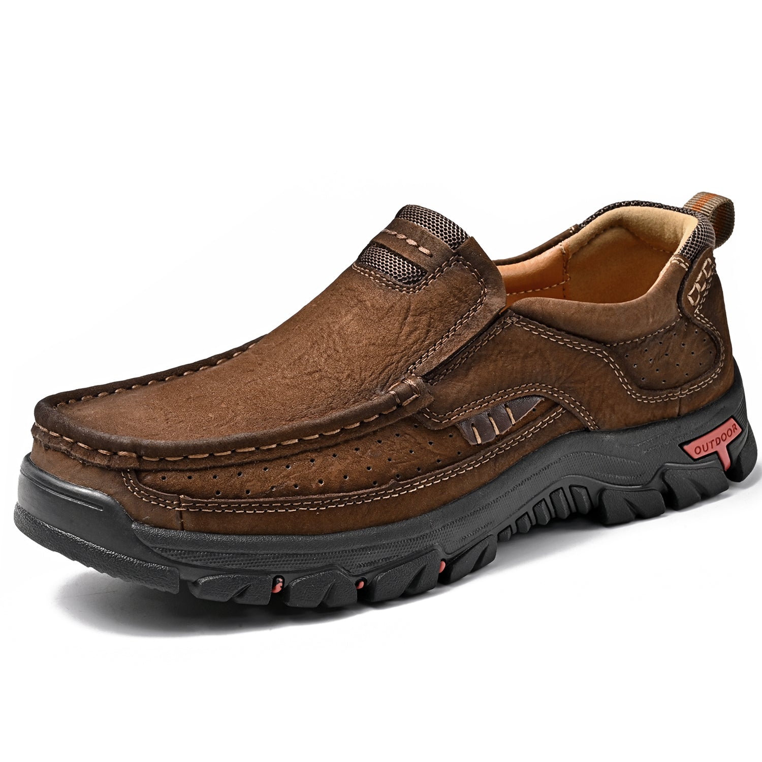 Ortopediska Slip-On-Promenadskor För Män, Stöd För Hålfoten Och Halkfri Sula – Läderlook
