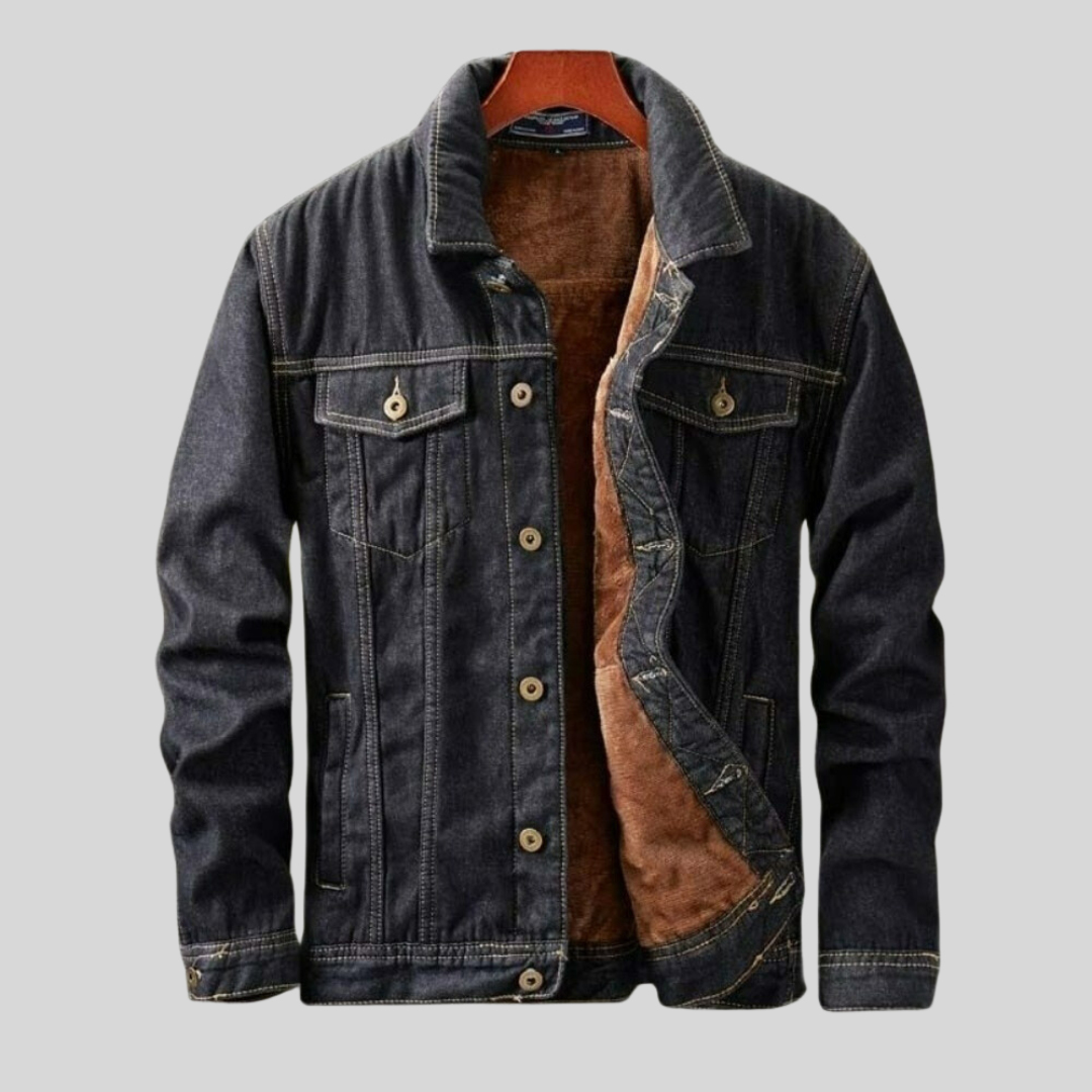 Herr Denimstil Jacka Lång Ärmar Klassisk Design