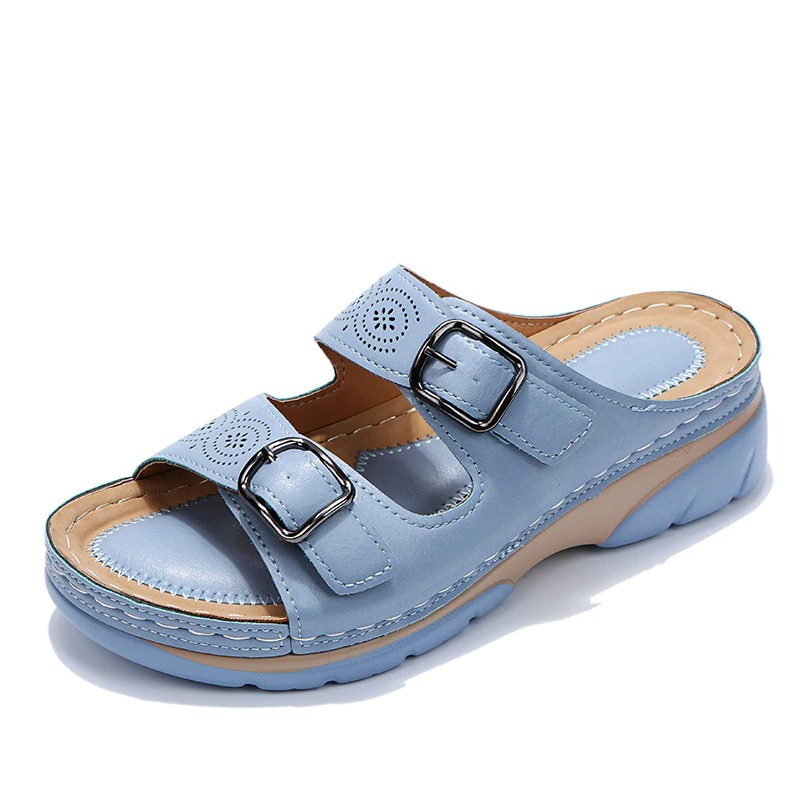 Ortopediska Sandaler För Kvinnor, Sommar, Hålfotsstöd, Bred Passform, Justerbara Remmar