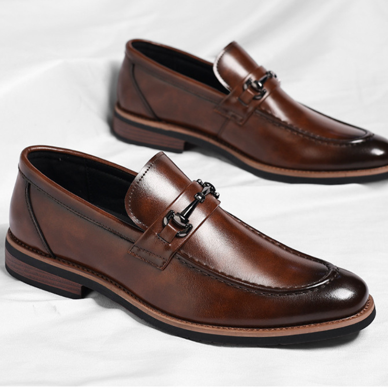 Herrloafers I Läder Med Bit Och Metalldetaljer I Hästbit