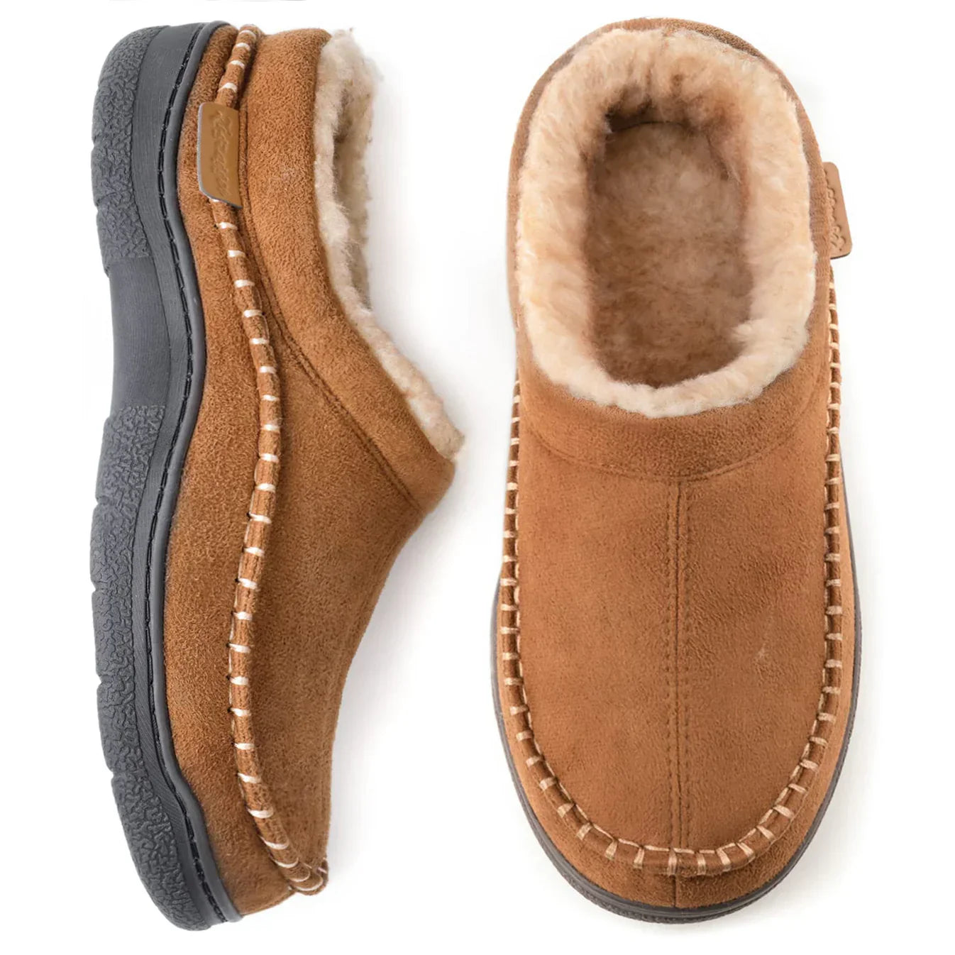 Herrloafers Med Slip-On-Detaljer, Bred Tå, Halkfri Plysch