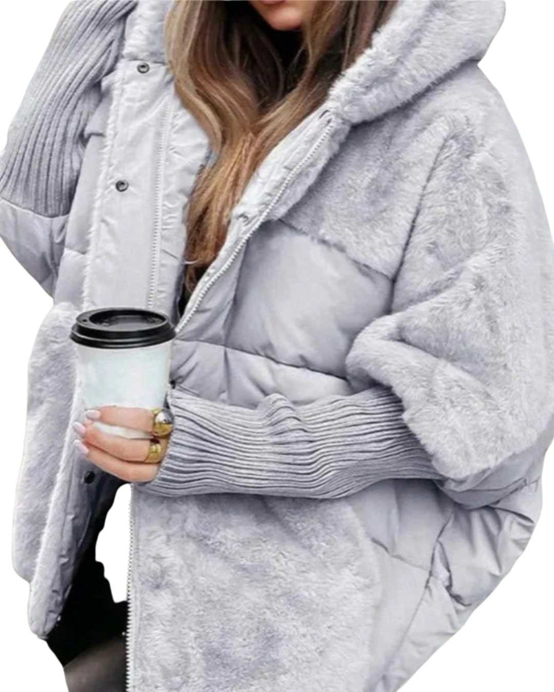 Dam Vinterdunjacka Med Huva