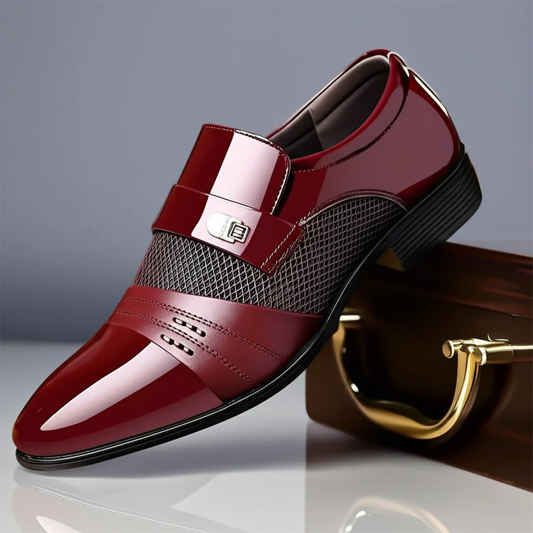 Herr Loafers Med Spänne Och Texturerad Sula