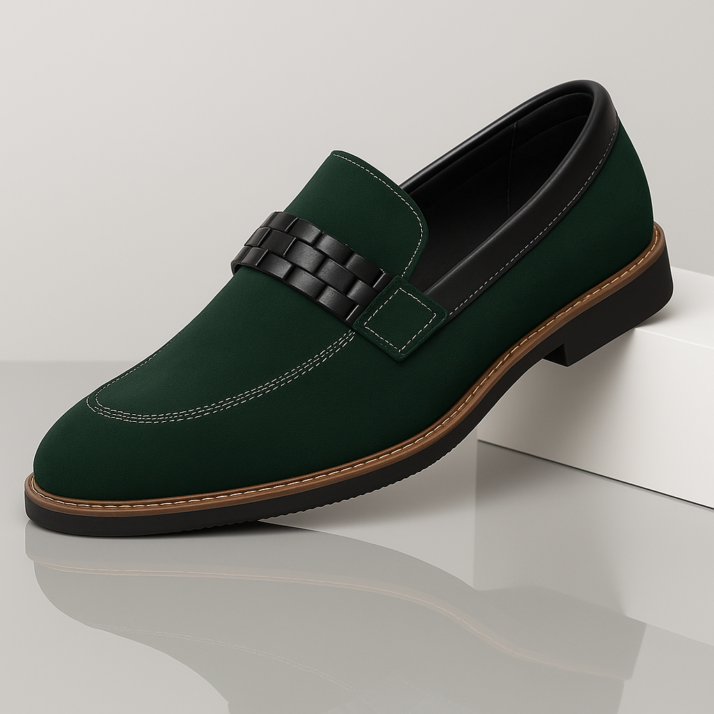 Herrloafers Konstmocka Slip-on med Flätad Rem