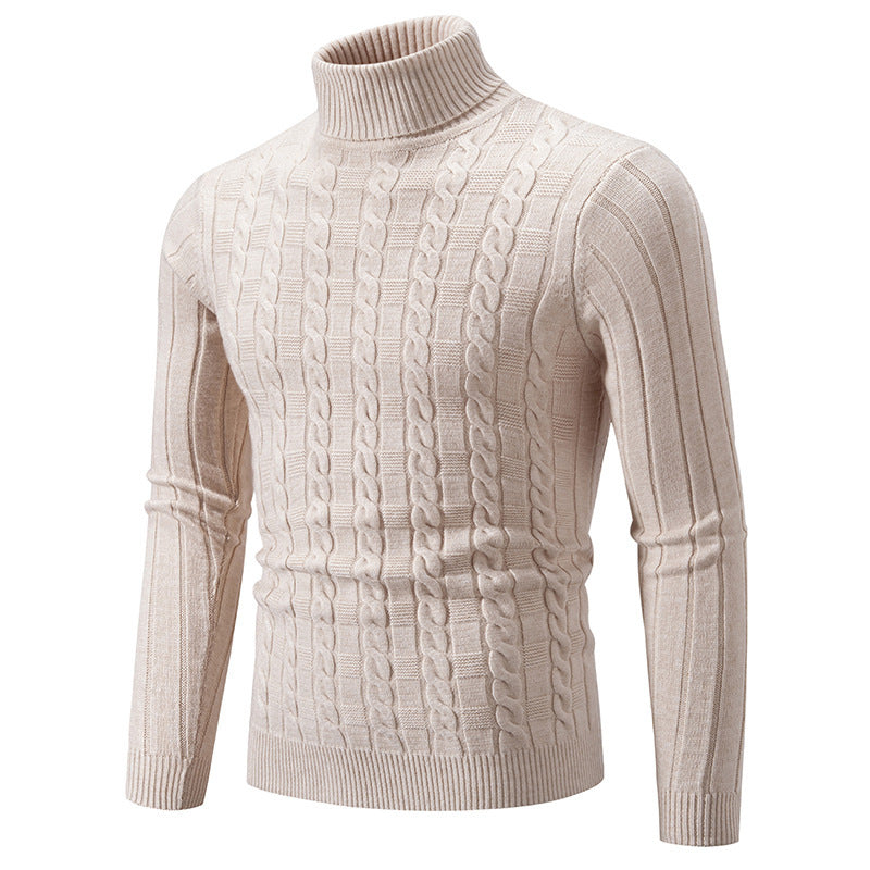 Herr Polotröja Pullover Slim Passform med Twistmönster