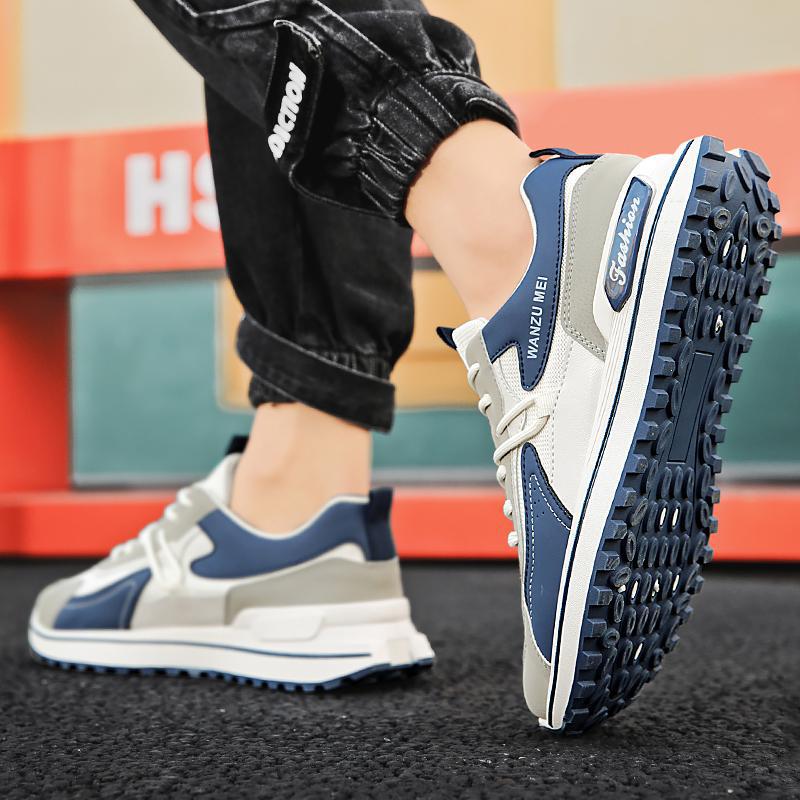 Herr Vårsneakers Rund Tå Mellanhäl Mesh Design