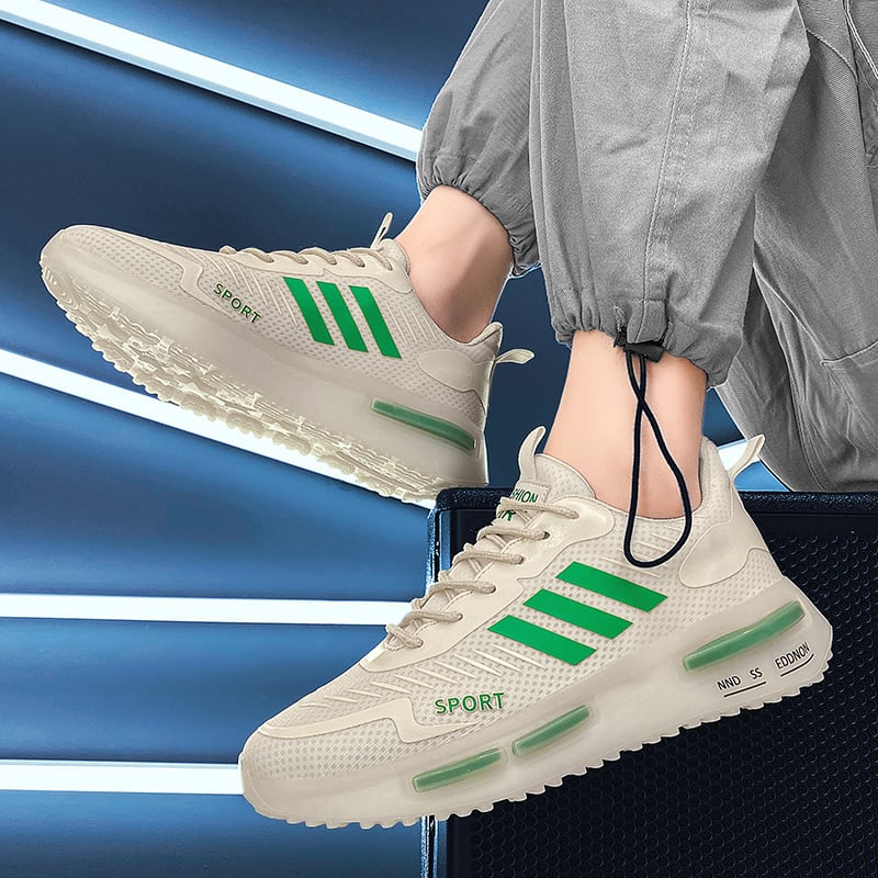 Herrsportsneakers Med Snörning, Luftkudde Och Rund Tå