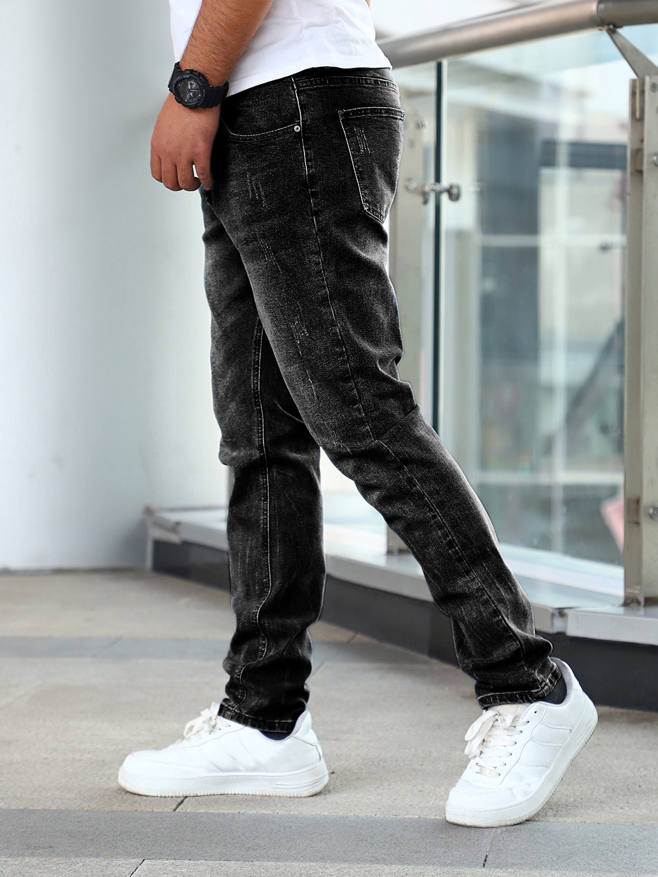Herrjeans Med Stretch Och Dragkedja