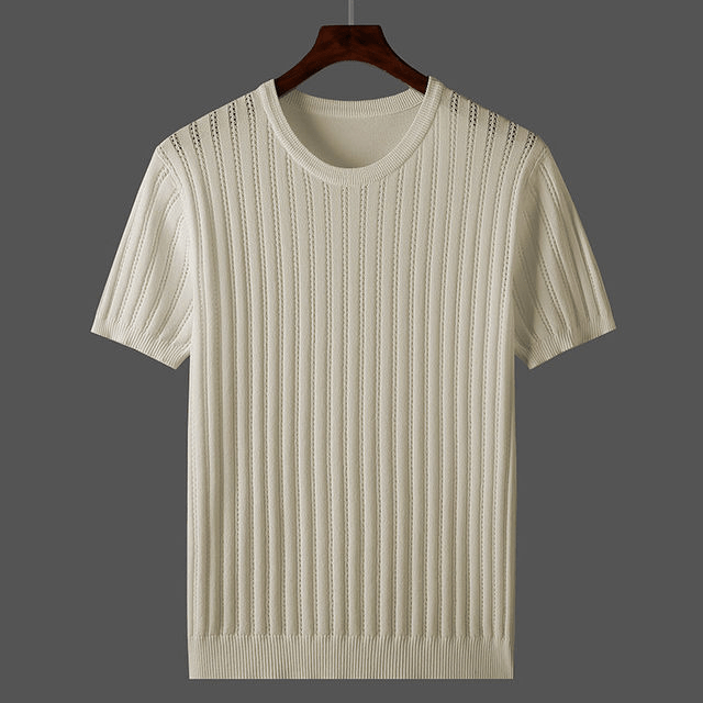 Herr T-shirt i Sidenkänsla, Kort Ärm, Fläckresistent