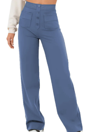 Kvinnobyxor Slim Fit Stretch Med Elastisk Midja