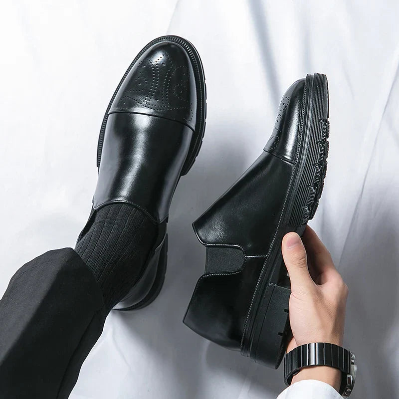 Herr Slip-On Skor Med Elastiska Sidor Och Dämpad Innersula