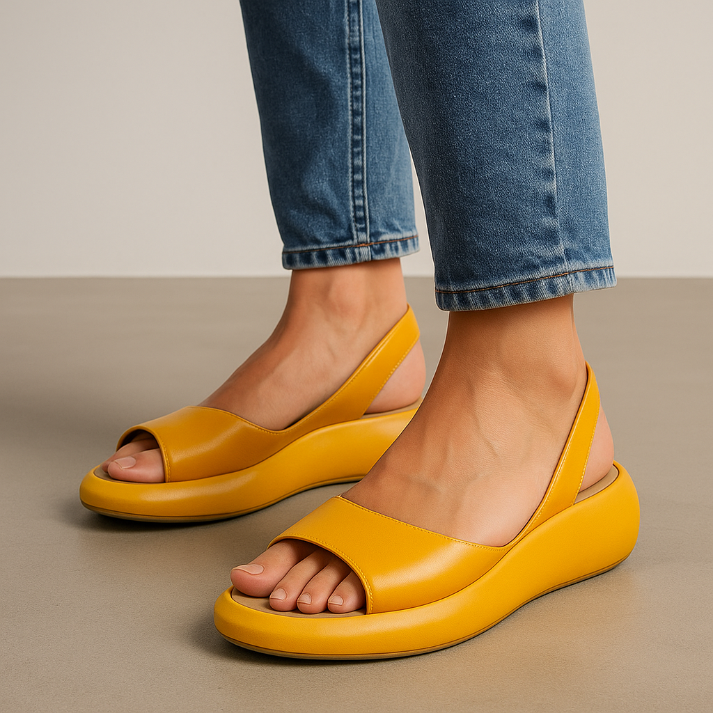 Sommarsandaler med öppen tå för kvinnor, halkfri sula och vadderad fotbädd