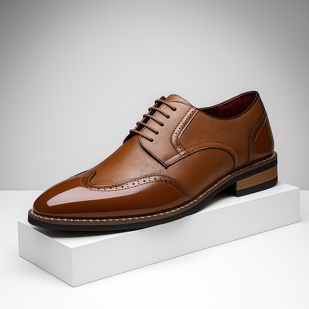 Herrskor Brogue Wingtip Detaljerad Finish