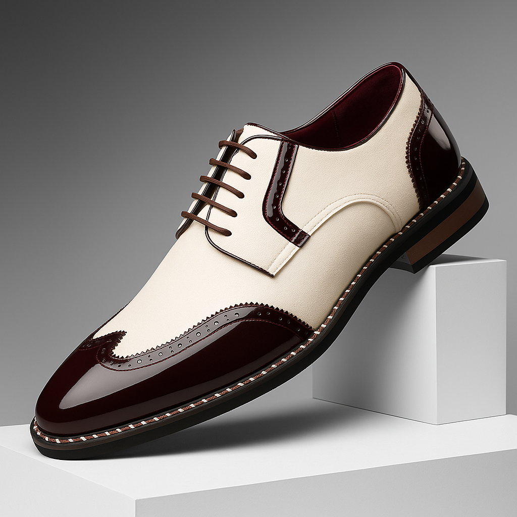 Herrskor Brogue Wingtip Detaljerad Finish