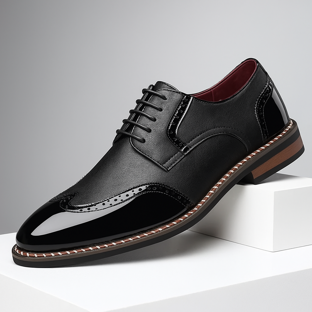 Herrskor Brogue Wingtip Detaljerad Finish