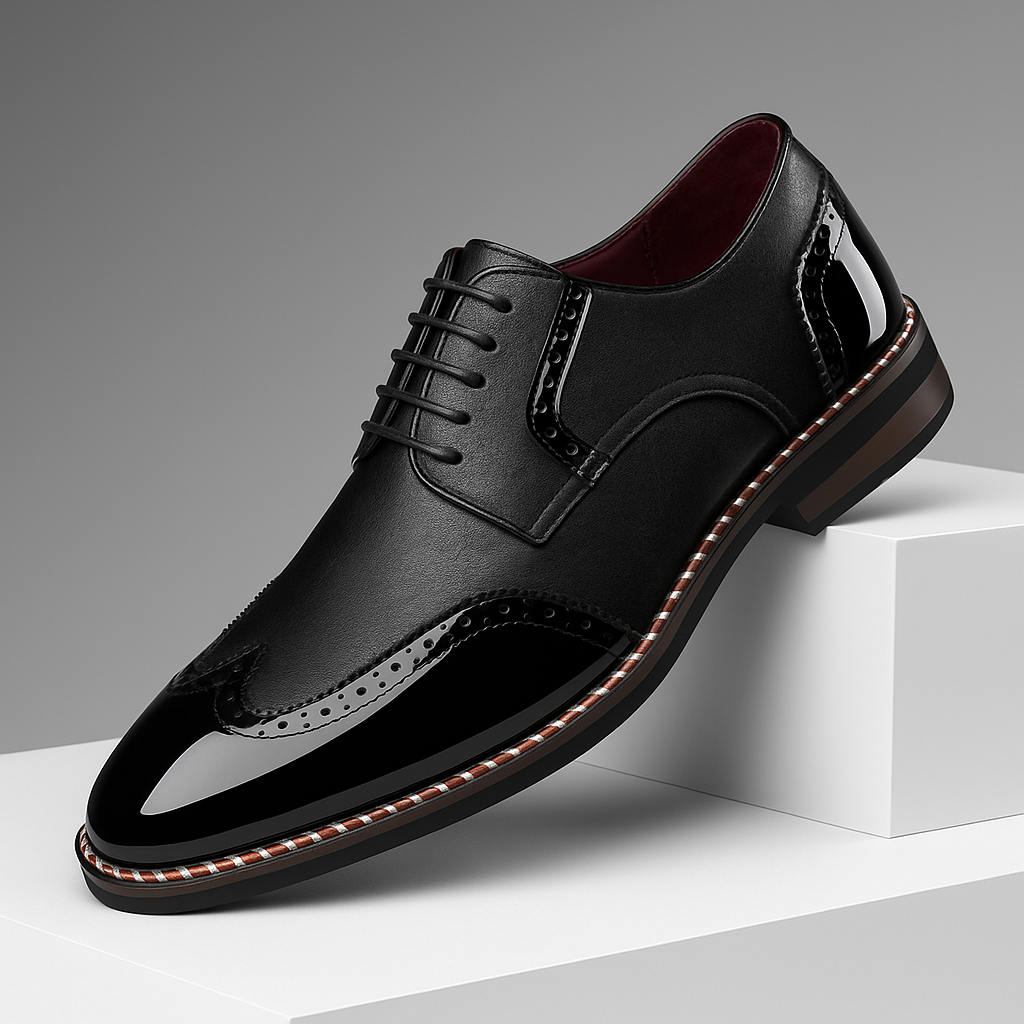 Herrskor Brogue Wingtip Detaljerad Finish