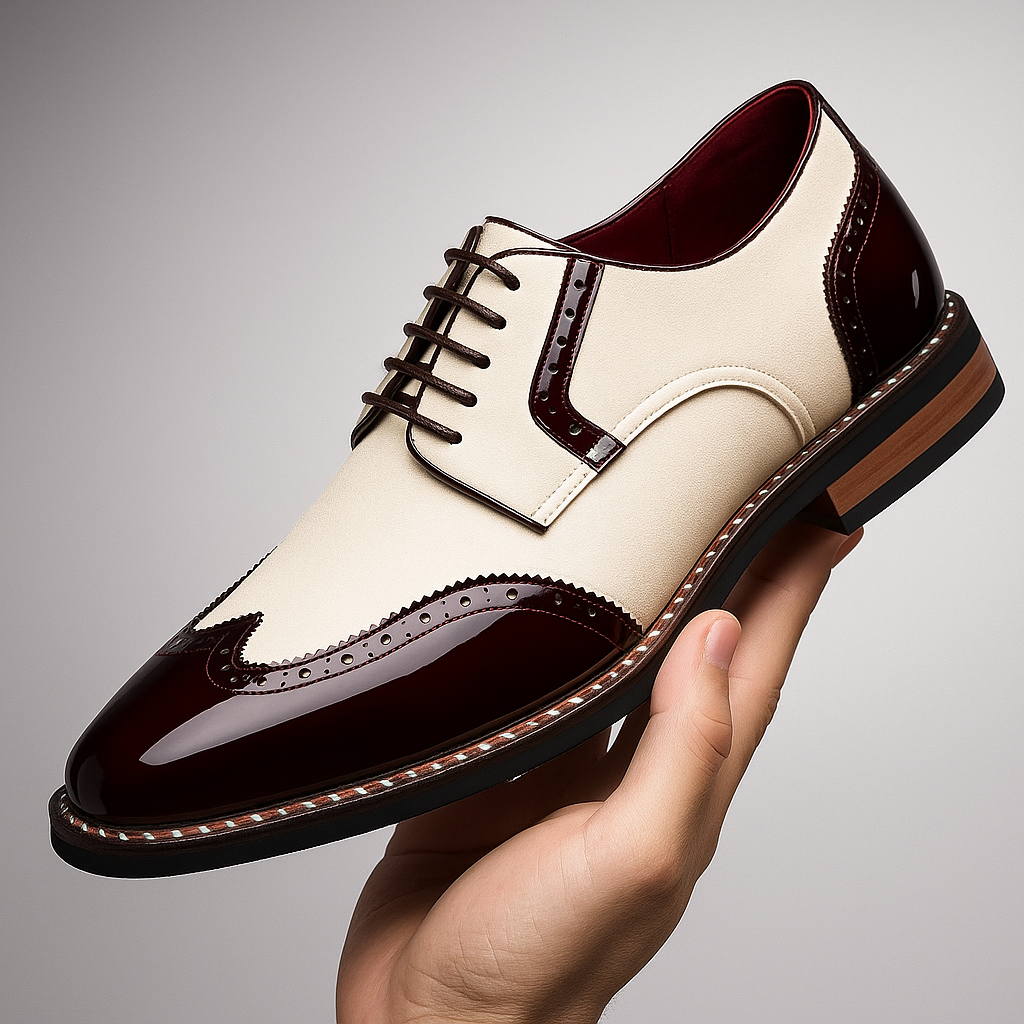 Herrskor Brogue Wingtip Detaljerad Finish