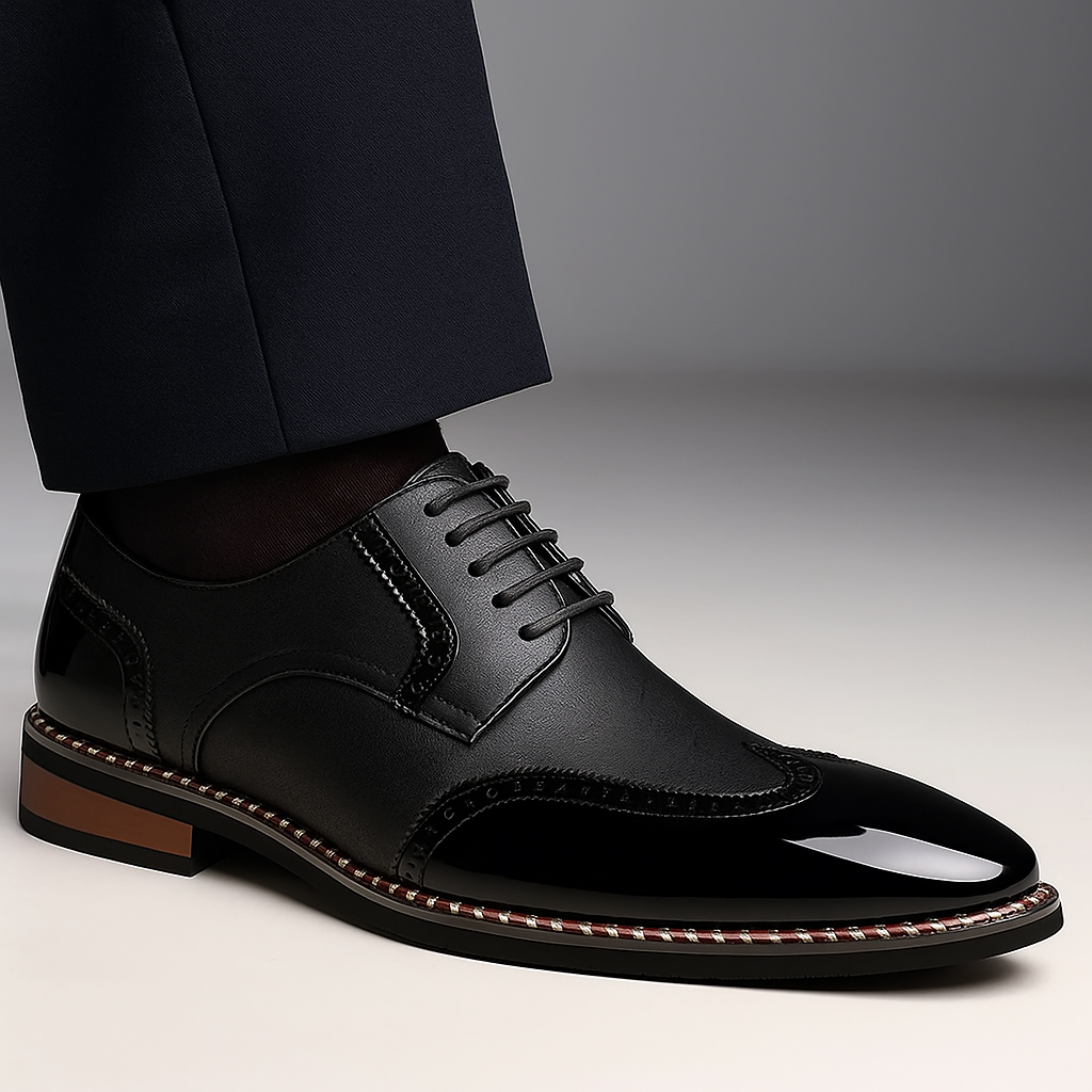 Herrskor Brogue Wingtip Detaljerad Finish