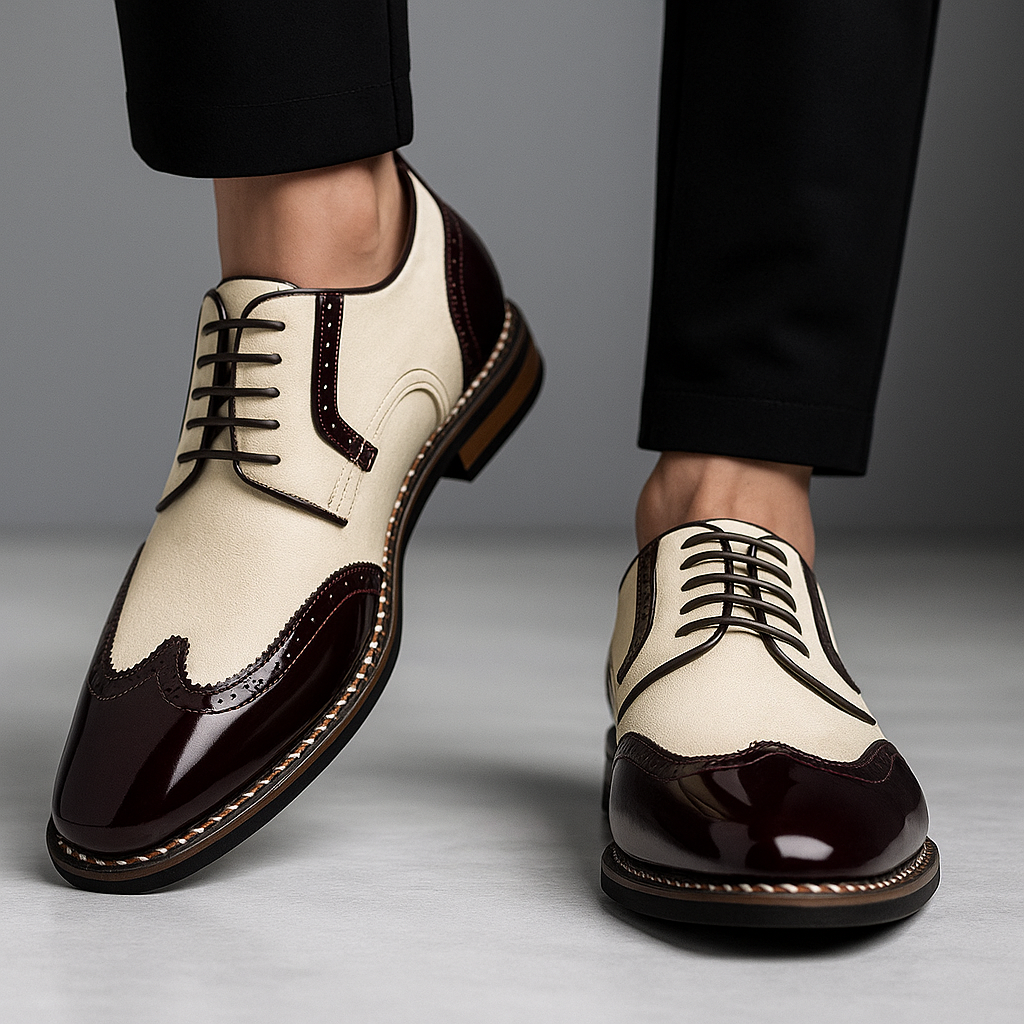 Herrskor Brogue Wingtip Detaljerad Finish