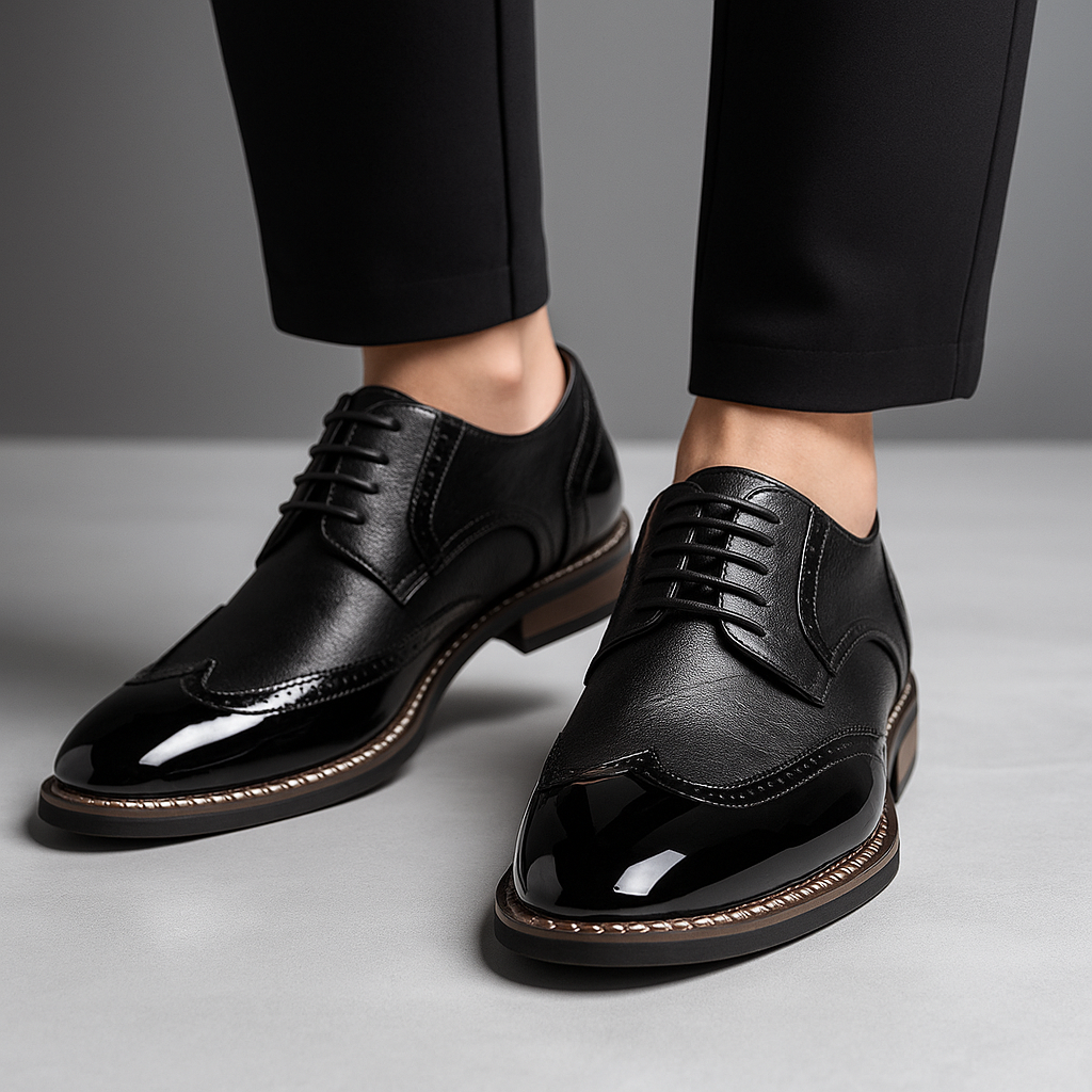 Herrskor Brogue Wingtip Detaljerad Finish