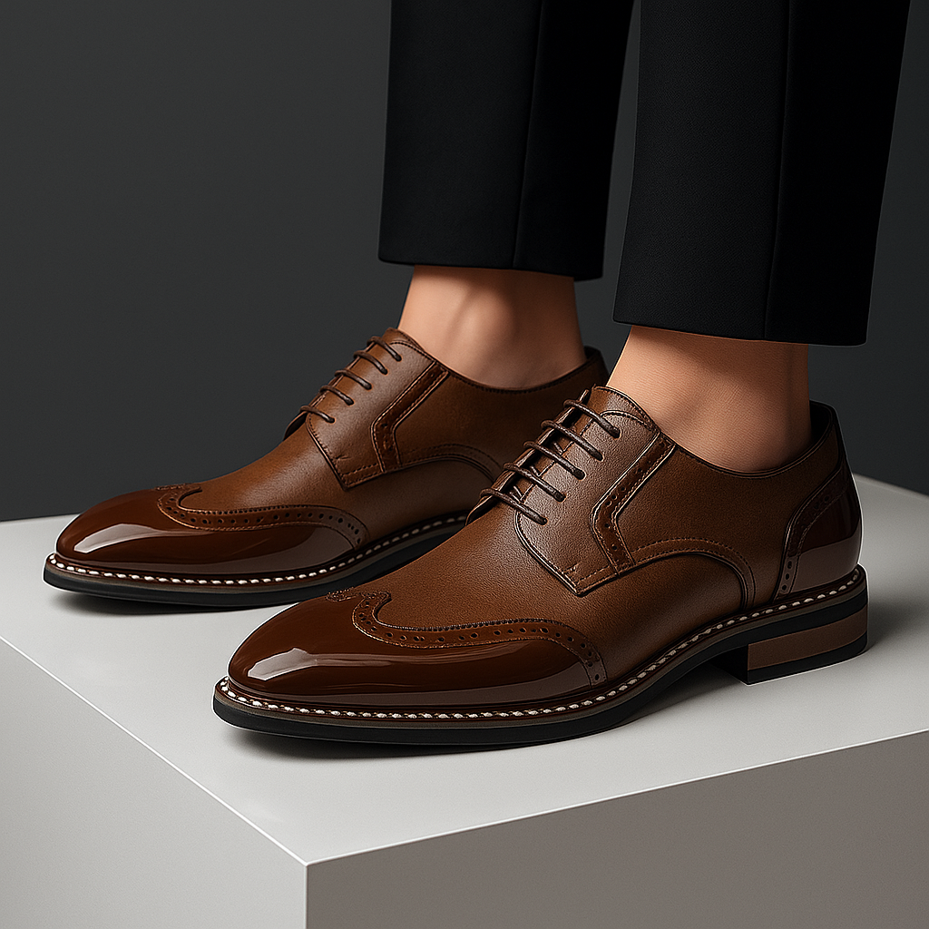 Herrskor Brogue Wingtip Detaljerad Finish