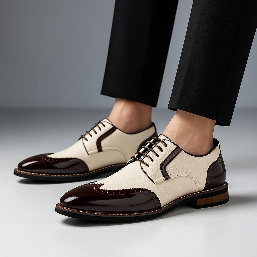 Herrskor Brogue Wingtip Detaljerad Finish