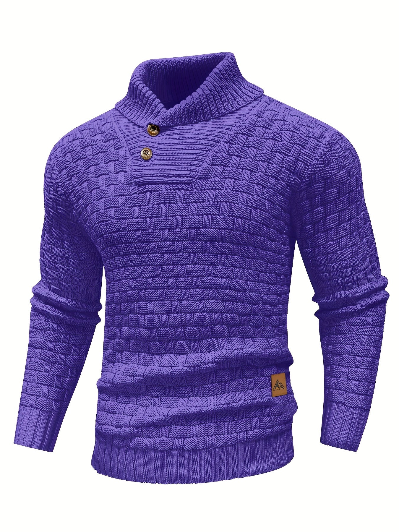 Herr Tröja i Waffle Knit med Sjalkrage