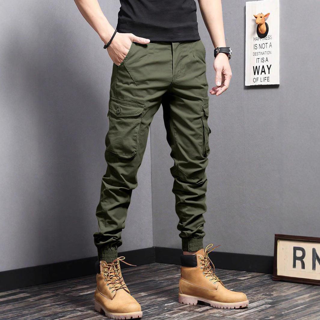 Herr Raka Dragsko Arbetsbyxor Multi Pocket Design