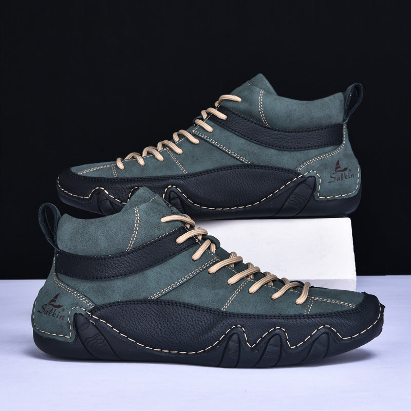 Herr Sneakers Med Vågformad Sula Och Kontrasterande Paneler